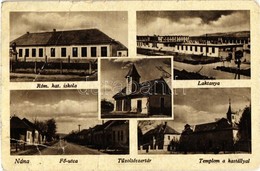 * T4 Nána, Római Katolikus Iskola, Fő Utca, Laktanya, Templom és Kastély, Tűzoltószertár / School, Main Street, Military - Other & Unclassified