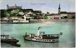 T2 1915 Pozsony, Pressburg, Bratislava; Vár, 'Országház' Gőzüzemű Csavaros Személyhajó / Castle, Hungarian Screw Propell - Sonstige & Ohne Zuordnung