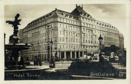 T2 Pozsony, Pressburg, Bratislava; Hotel Savoy / Savoy Szálloda, Schenker & Co. üzlete, építkezés / Hotel, Construction, - Sonstige & Ohne Zuordnung