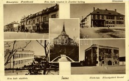 T2/T3 1942 Szenc, Szempcz, Senec; Községháza, Postahivatal, Római Katolikus Népiskola és Templom, Gimnázium, Török Ház,  - Otros & Sin Clasificación