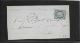 France N°37 Oblitéré GC 1585 & Type 16 Fresnay Sur Sarthe (71)  - 1871 -TB - 1870 Belagerung Von Paris