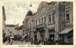 T2/T3 1927 Ungvár, Uzshorod, Uzhhorod, Uzhorod; Utca, Korona Szálló, Holic Fodrász Terme, Horváth Mór üzlete, Radio és U - Andere & Zonder Classificatie