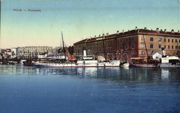 ** T2 Pola, Pula; Panorama / Port, Steamships, Amphitheatre. G. C. 1913/14. - Otros & Sin Clasificación