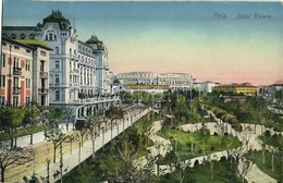 ** T2 Pola, Pula; Hotel Riviera, Tram, Park, Amphitheatre. C. Fano 1915/16. 3. - Otros & Sin Clasificación