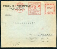 ROUMANIE - O.M. ROUGE DES PTT DE BUCAREST LE 12/6/1939 POUR ANGERS - SUP - Frankeermachines (EMA)
