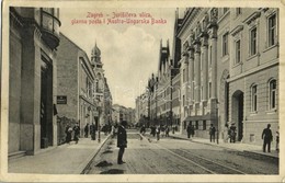 * T2/T3 1910 Zagreb, Zágráb, Agram; Jurisiceva Ulica, Glavna Posta I Austro-Ungarska Banka / Street View, Post Office, A - Sonstige & Ohne Zuordnung