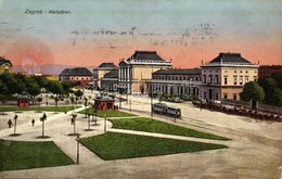 T2/T3 1930 Zagreb, Zágráb, Agram; Kolodvor / Vasútállomás, Villamos / Railway Station, Tram (EK) - Sonstige & Ohne Zuordnung