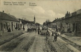 T2/T3 1908 Kevevára, Temeskubin, Kovin; Fő Utca, Templom, Kaszinó Szálloda. Fölvétel Batka Sándortól / Main Street, Chur - Unclassified