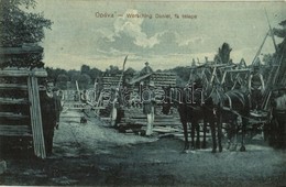 ** T2/T3 Ópáva, Oppova, Opovo; Werschig Dániel Fatelepe és Saját Kiadása, Lovaskocsi / Lumber Yard And Horse Cart - Sin Clasificación