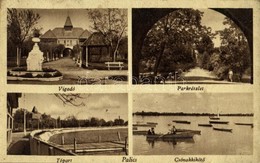 T3/T4 1944 Palicsfürdő, Palic (Szabadka, Subotica); Vigadó, Parkrészlet, Tópart, Csónakkikötő / Concert Hall, Park, Lake - Sin Clasificación