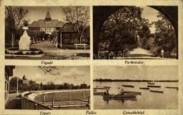 T3/T4 1944 Palicsfürdő, Palic (Szabadka, Subotica); Vigadó, Parkrészlet, Tópart, Csónakkikötő / Concert Hall, Park, Lake - Unclassified