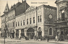 T2 Szabadka, Subotica; Kossuth Utca, Gyógyszertár, Arany Bárány Szálloda, Turul Cipőgyár üzlete / Street View With Hotel - Unclassified