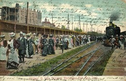 * T3 1906 Chicago, III. Train Arrival At Washington Park Race Track, Railway Station  (Rb) - Altri & Non Classificati