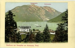 ** T1/T2 Achensee (Tirol), Gasthaus Zur Seespitze, Raabenspitz, Seekarspitz / Lake, Hotel, Mountains, Steamship - Sonstige & Ohne Zuordnung