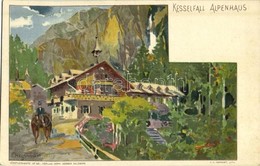 ** T1/T2 Kaprun, Kesselfall Alpenhaus, Künstlerkarte No. 28. Verlag Herm. Kerber / Guesthouse S: F. Hegenbart - Sonstige & Ohne Zuordnung