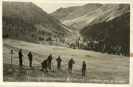 T2/T3 1936 Kemater Alm, Skikurs Am Übungshang, Blick Auf Schafleger / Ski Course On A Mountain Slope + 'Gasthaus Kemater - Sonstige & Ohne Zuordnung