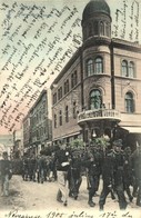 T2 1905 Sarajevo, Franz Josef Strasse / Street View With Soldiers + K.u.K. Milit. Post. Nevesinje - Sonstige & Ohne Zuordnung