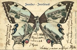 * T3 1905 Josefov, Josefstadt (Jaromer, Jermer); Alois Nemecek Zákonem Chráneno. Butterfly Lady Montage, Art Nouveau  (R - Other & Unclassified