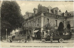 ** T1/T2 Blois, Hotel De La Gare, Départ Des Auto-Cars De La Cie D'Orléans / Hotel, Automobiles - Other & Unclassified