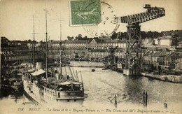 T2 Brest, La Grue Et Le 'Duguay-Trouin' / The Crane And The 'Duguay-Trouin', Port, Ship. TCV Card - Other & Unclassified