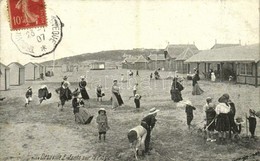 T2/T3 1907 Deauville, Enfants Sur La Plage / Children On The Beach. TCV Card (fl) - Sonstige & Ohne Zuordnung
