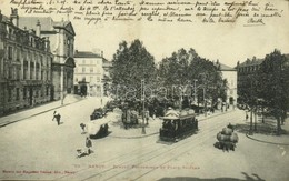 T2 1905 Nancy, Temple Protestant Et Place St-Jean / Square, Church, Tram - Sonstige & Ohne Zuordnung