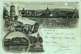T2/T3 1900 Przemysl, Uhrthurm, Ringplatz, Franz Josef Quai, Sobieski Monument, Ansicht Von Zasanie / Clock Tower, Square - Sonstige & Ohne Zuordnung