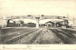 T2 Bari, Ponte Cavalcavia. Editore N. Bottalico E. V. Signorile / Bridge Over The Railway Station, Locomotive - Andere & Zonder Classificatie