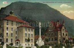 T2/T3 1914 Bolzano, Bozen (Südtirol); Neue Mädchenschule Mit Turnhalle U Mariensäule / New Girls' School, Gym, Sports Ha - Autres & Non Classés