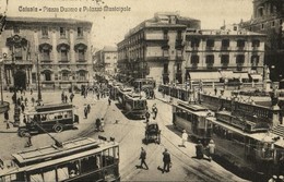 T2 1924 Catania, Piazza Duomo E Palazzo Municipale / Square, Grand Hotel Central Europe, Trams, Autobus - Otros & Sin Clasificación