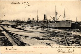 T2 1907 Braila, Portul In Timpul Iernei / Port, Harbor In Winter, 'Newcastle' Steamship. Edit. J. Gheorghiu & Co. - Other & Unclassified