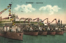 T2 Constanta, Konstanca; Canonierele / Dock, Harbor With Gunboats, Romanian Orthodox Cathedral In The Background - Otros & Sin Clasificación