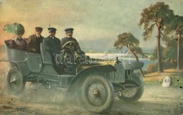 ** T2/T3 Lady With Men In An Automobile. Raphael Tuck & Sons 'Oilette' Serie 'Automobile' No. 585. B. (fl) - Non Classificati