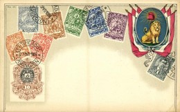 ** T2 Republica Del Paraguay / Stamps, Flag And Coat Of Arms Of Paraguay. Carte Philatelique Ottmar Zieher No. 64. Litho - Sin Clasificación