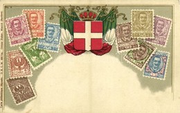 ** T2/T3 Poste Italiane / Stamps, Flag And Coat Of Arms Of Italy. Carte Philatelique Ottmar Zieher No. 9. Litho (EK) - Ohne Zuordnung