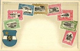 ** T2 État Indépendant Du Congo / Congolese Stamps And Coat Of Arms. Carte Philatelique Ottmar Zieher No. 62. Litho - Unclassified