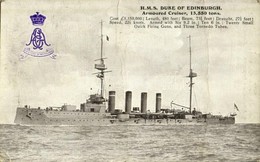 ** T3 H.M.S. Duke Of Edinburgh, Armoured Cruiser, 13,550 Tons, Emb. (fa) - Unclassified