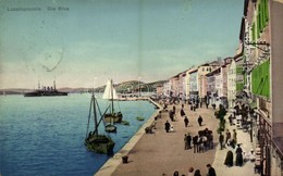 * T3 Mali Losinj, Lussinpiccolo; Die Riva, K.u.K. Kriegsmarine  / Port With Austro-Hungarian Navy Battleship (Rb) - Unclassified