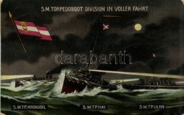 T2/T3 S.M. Torpedoboot Division In Voller Fahrt: S.M. Tp. Krokodil, S.M. Tp. Hai, S.M. Tp. Ulan, K.u.K. Kriegsmarine / W - Sin Clasificación