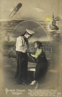 T2 1916 Unsere Blauen Jungen / WWI Imperial German Navy (Kaiserliche Marine), Mariner With Girl, Montage. EAS 2575/4. - Non Classés