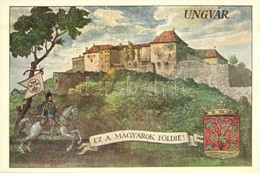 ** T1 Ungvár, Uzshorod, Uzhhorod, Uzhorod; Ez A Magyarok Földje! Vár, Irredenta Művészlap Címerrel. Fébé-nyomda / Castle - Zonder Classificatie