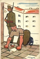 T2/T3 1936 Humoros Magyar Katonai Lap. Kiadja Bruck Mihály / Hungarian Military Art Postcard S: Magyarász  (EK) - Sin Clasificación