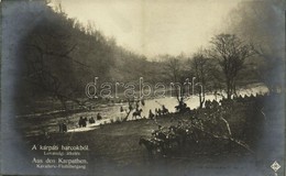 ** T1 A Kárpáti Harcokból Lovassági átkelés / Austro-Hungarian (K.u.K.) Military, Cavalry Crossing The River - Unclassified