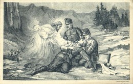** T2/T3 Spende Für Arme Soldaten / WWI K.u.K. (Austro-Hungarian) Military Art Postcard, Injured Soldier With Jesus. Sen - Ohne Zuordnung