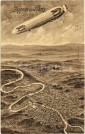T2 Zeppelin über Paris /Zeppelin Airship Above Paris - Ohne Zuordnung