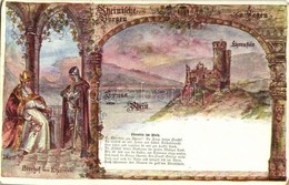 ** T2/T3 Ehrenfels, Bischof Von Ehrenfels; Rheinische Burgen Und Sagen, Josef Wewerka / Bishop, Knight, Castle, Art Nouv - Ohne Zuordnung