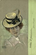 T2/T3 1901 Art Nouveau Lady With Fashion Hat. Litho S: Raphael Kirchner (EK) - Non Classificati