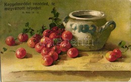 T2/T3 1928 'Kegyelmeddel Vezérled, Te Megváltott Népedet' / Cherries And Pot, G.O.M. C. Klein Studien-Serie S: C. Klein  - Ohne Zuordnung
