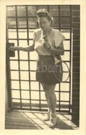 ** T2 Hölgy Teniszütővel / Lady With Tennis Racket. Photo - Unclassified