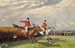 ** T2 Horse Jumping Obstacles. Raphael Tuck & Sons Oilette 'Hindernisrennen' Am Ziel. Serie No. 579. - Non Classés